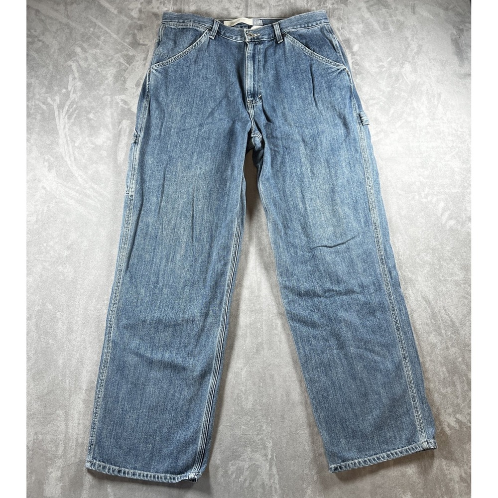 VTG GAP Y2K‎ Carpenter Baggy Pants Denim Jeans 36x32 Skater Workwear Distressed
